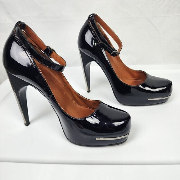 Lanvin Patent Leather Platform Mirrored Heel 36.5 - Picture 2 of 8